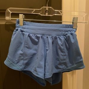 Light blue Lululemon hotty hot shorts